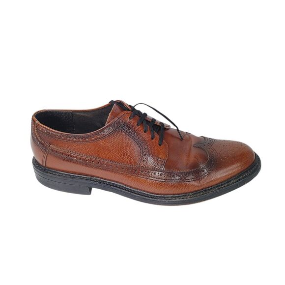 Vtg Union Made USA Cushion-Flex Longwing Brogue Oxford Shoes Mens 12C Leather main image 6